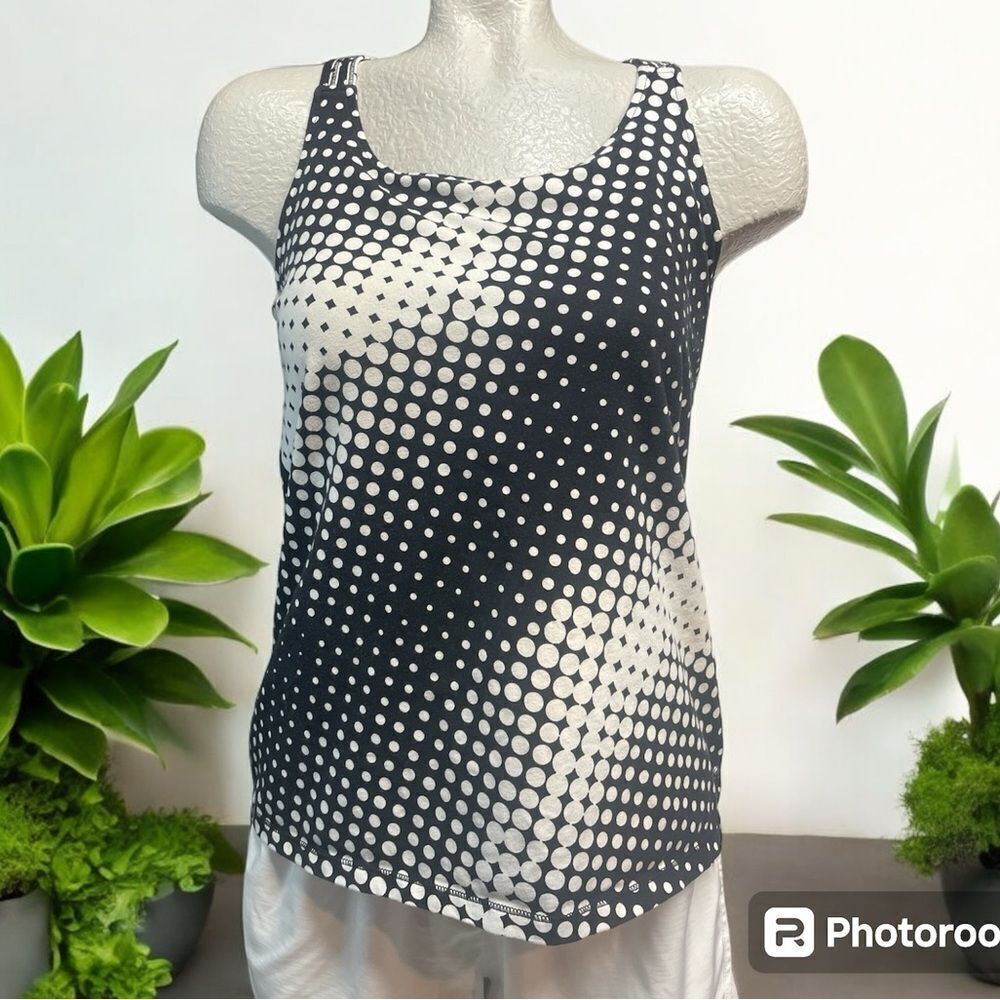 Calvin Klein performance, black & white polka dot, quick dry racer back size L